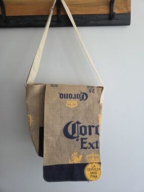 Corona Extra Recycled Burlap/Jute Messenger Bag
